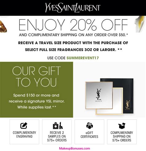 discount code for ysl|ysl free gift with purchase.